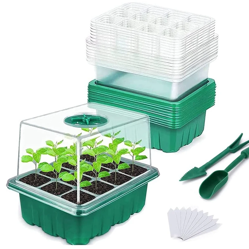 

Seed Trays,10 Pack Propagator With Heightened Lids, Growing Thicken Seedling Starter Growing Trays With Adjustable