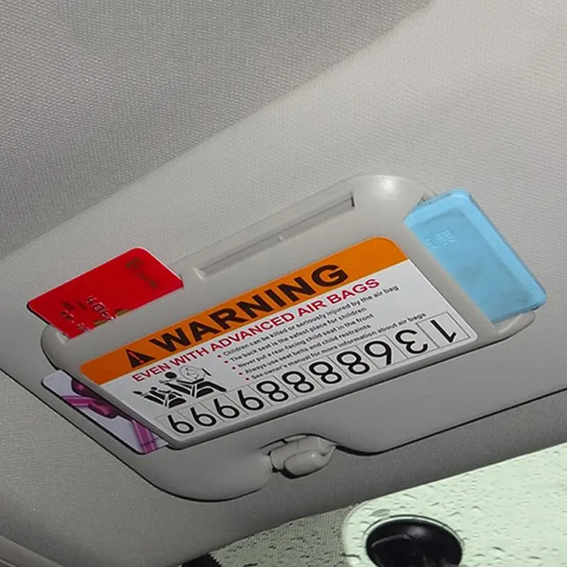 

Temporary Parking Card Auto Sun Visor Organizer For Temporary Parking Phone Number Clip Multifunctional Car Sun Visor Clip