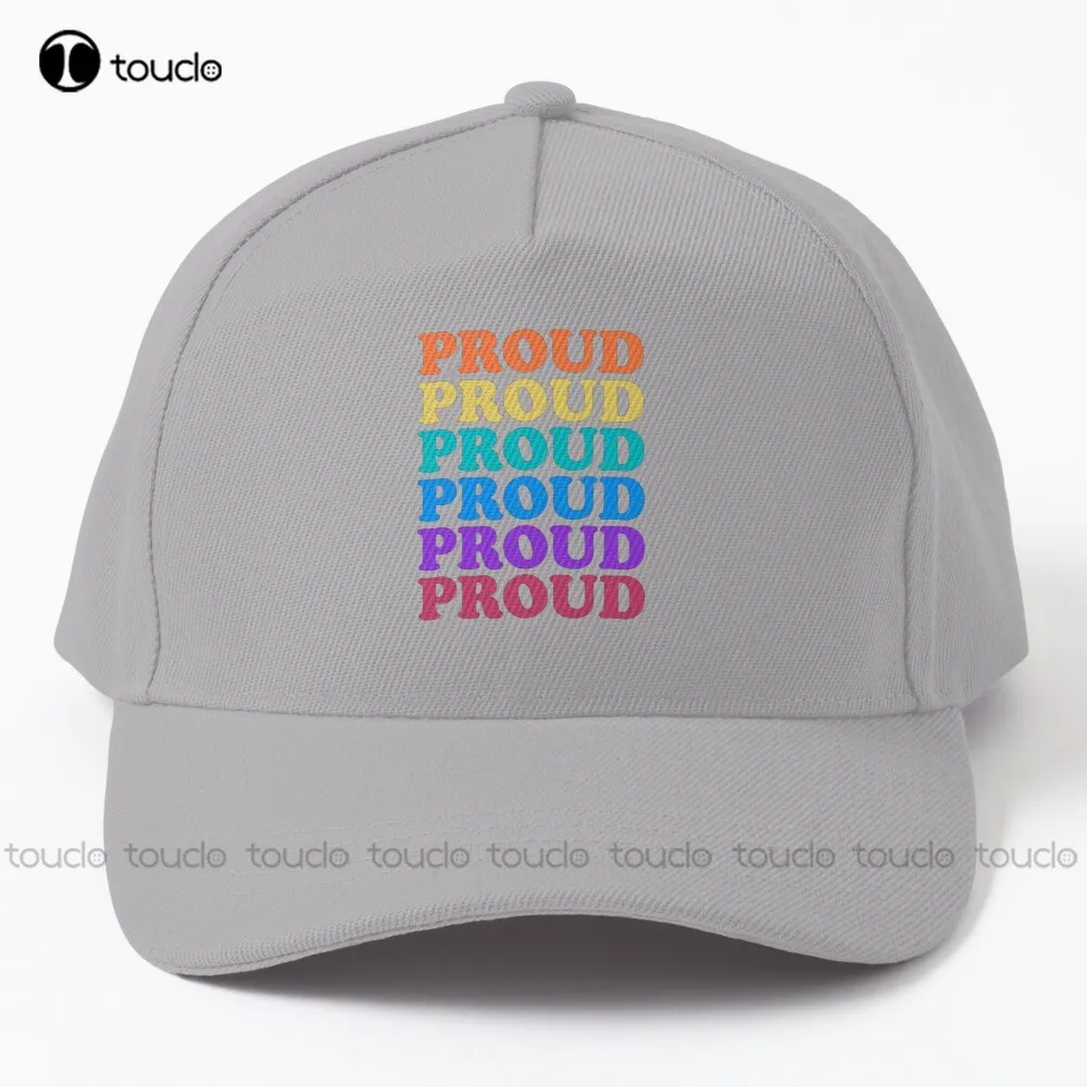 

Proud Rainbow Color Baseball Cap Hat For Baseball Caps Personalized Custom Unisex Adult Teen Youth Summer Outdoor Caps Sun Hats