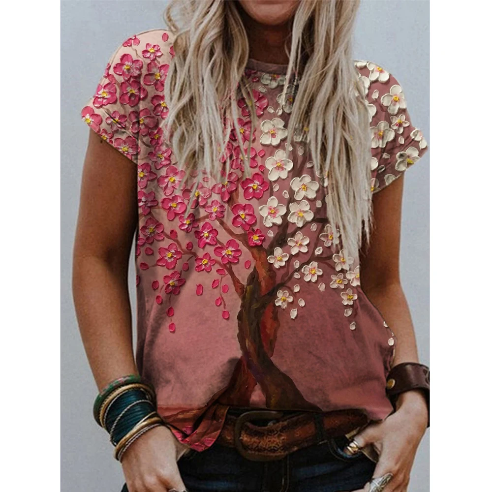 

Женская футболка, новинка 2023, летняя футболка с изображением радуги одуванчика, повседневные топы с коротким рукавом и круглым вырезом, оде...