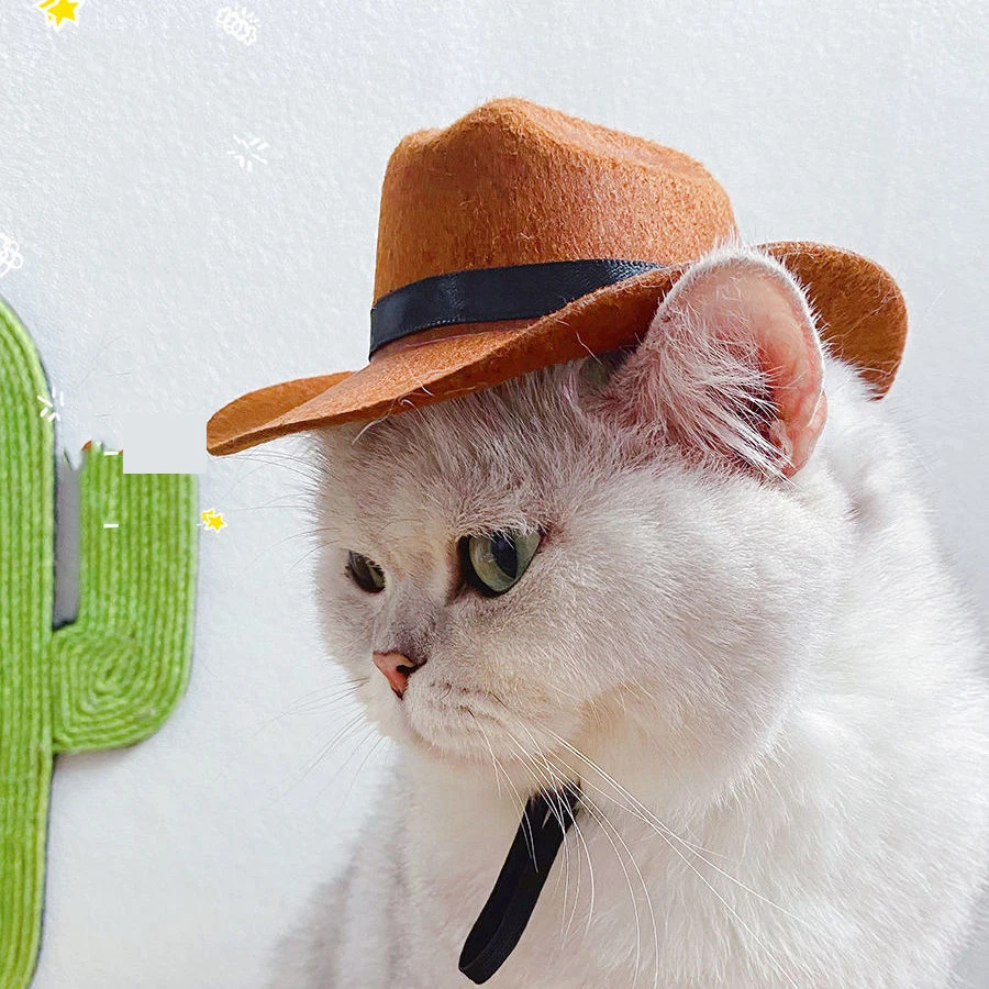 

Шляпа Федора для собак и кошек шляпа товары для домашних животных ковбойская смешная Регулируемая шляпа для вечеринок с широкими полями ви...