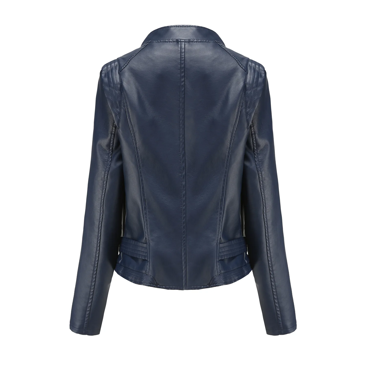 2022 PU Lapel Women's Slim Leather Coat Women's Spring  Autumn Thin Long Sleeve Coat Short Women's Jacket Skinny Lady Top