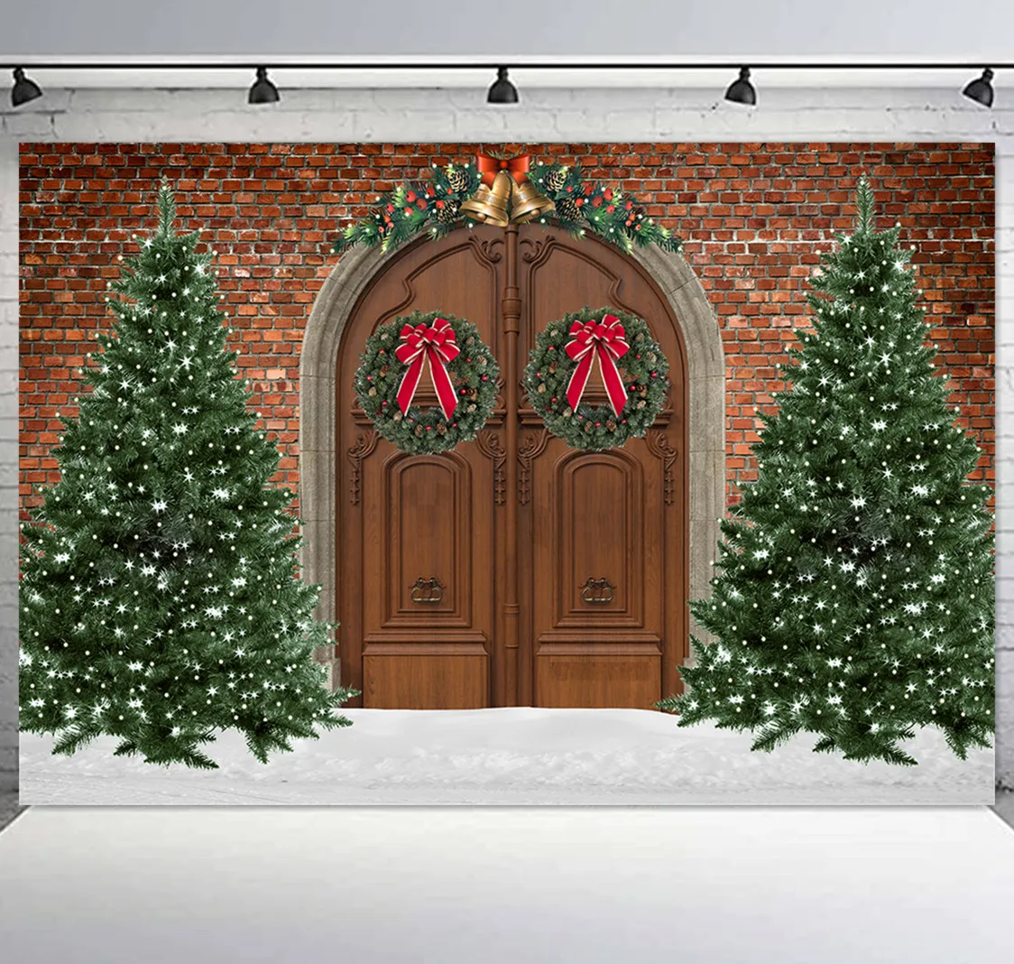 

Фон для фотосъемки HUAYI Рождественская елка зимние двери праздничный декор для вечеринки фон для фотостудии реквизит для детской фотосъемки