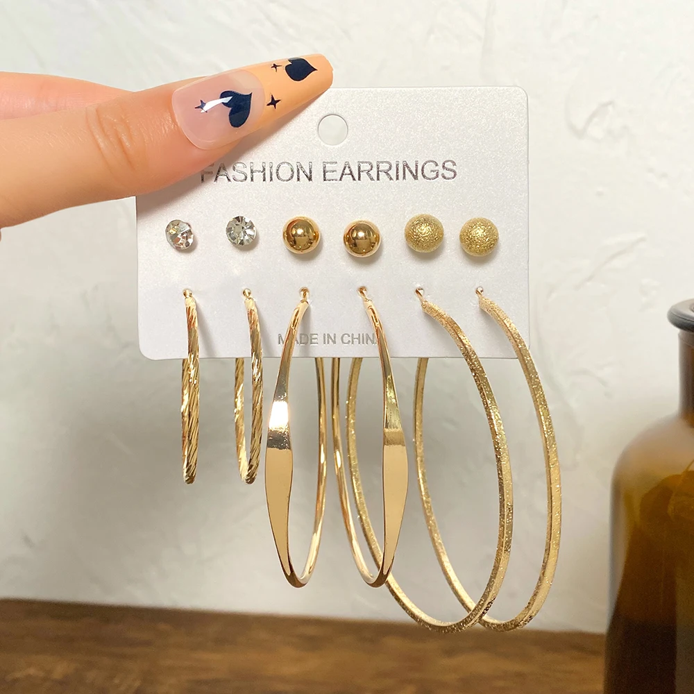 Женские серьги-клипсы с жемчугом 6 пар