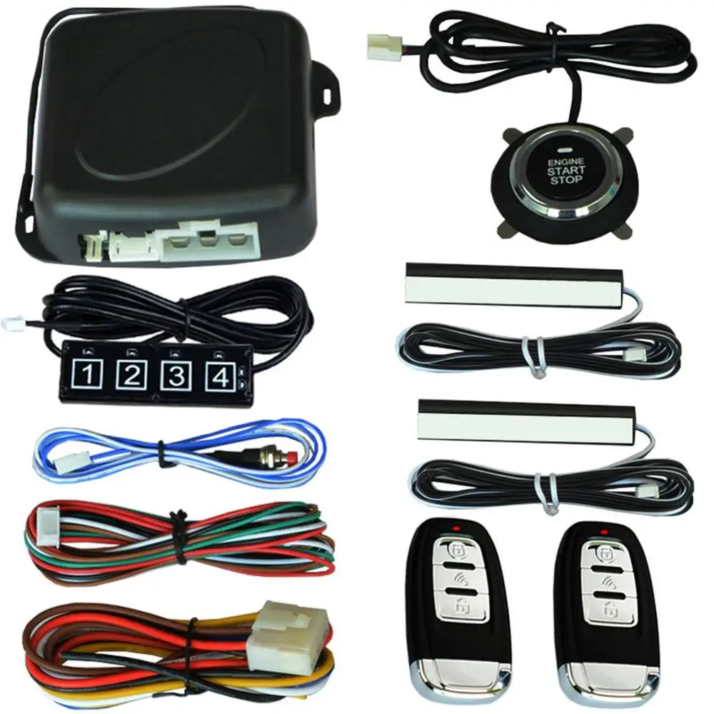 

10pcs Auto car start stop engine system with keyboard PKE Keyless Entry Engine Alarm System set password open/close door