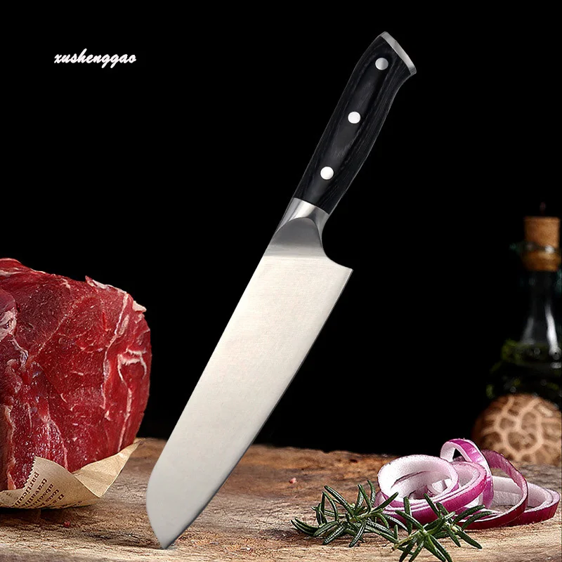 

6,5 дюймовый японский нож сантоку ручной работы кованый острый Кливер сашими нарезка искусственные ножи для резки овощей мяса