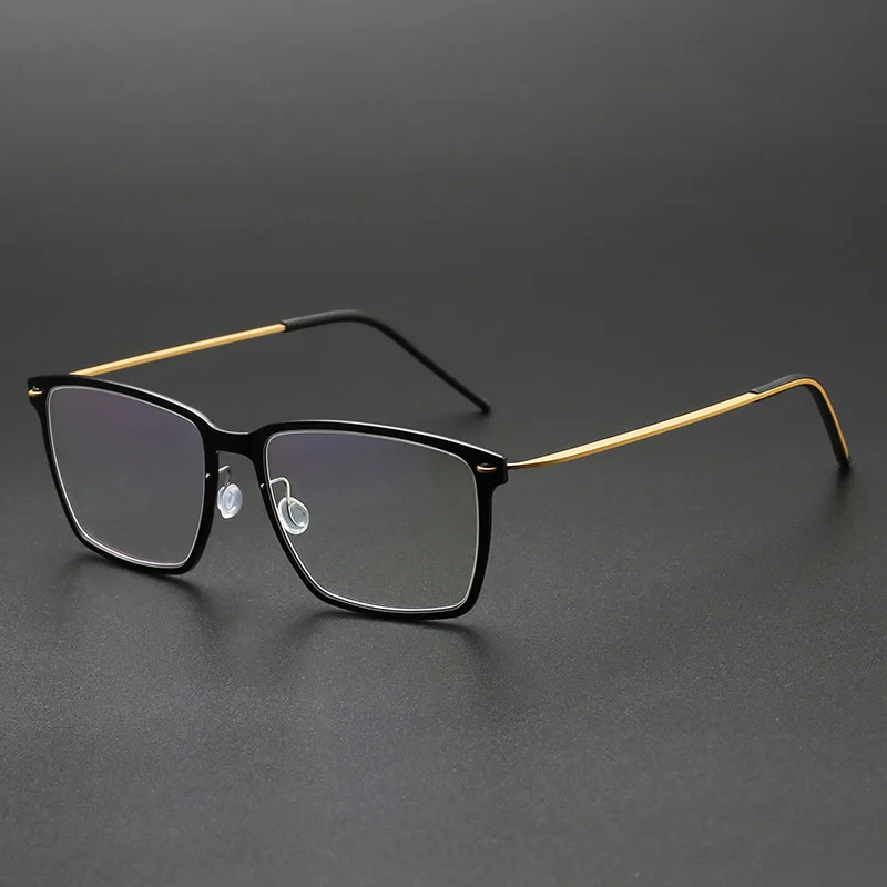 Denmark Brand Titanium Prescription Eyeglasses 6505 Men Square Ultralight Screwless Glasses Frame Women Myopia Optical Spectacle |