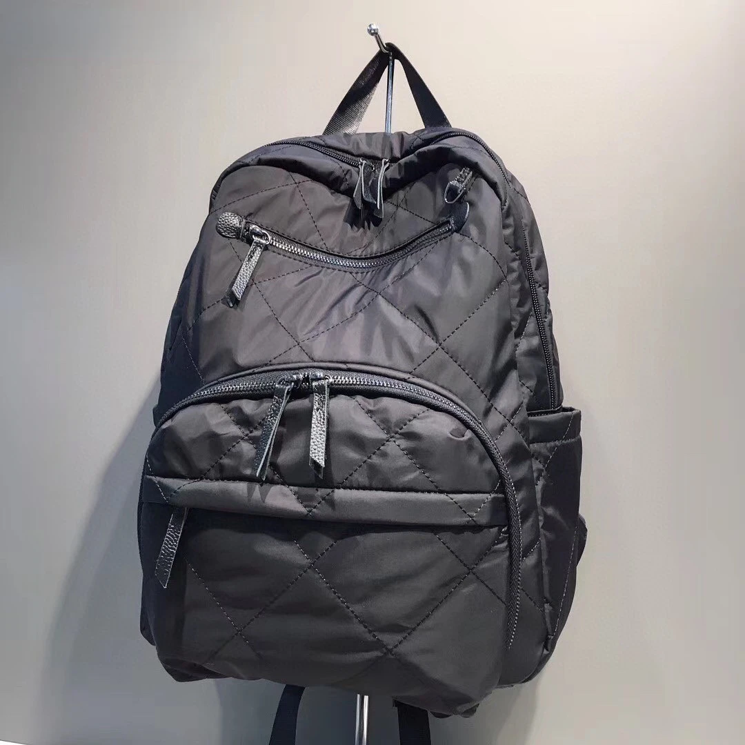 

Simple Unisex Diamond Quilted Camouflage Waterproof Nylon Lightweight Female School Girl Bag Travel Backpack Rucksack Anti-Theft