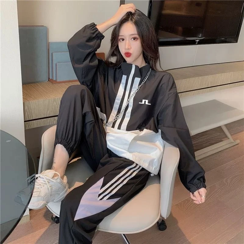 

2023 Golf Suits Women's Golf Wear New Two Piece Golf Women's Clothing Autumn J.Lindeberg Windbreaker Tennis Jackets Casual Pants