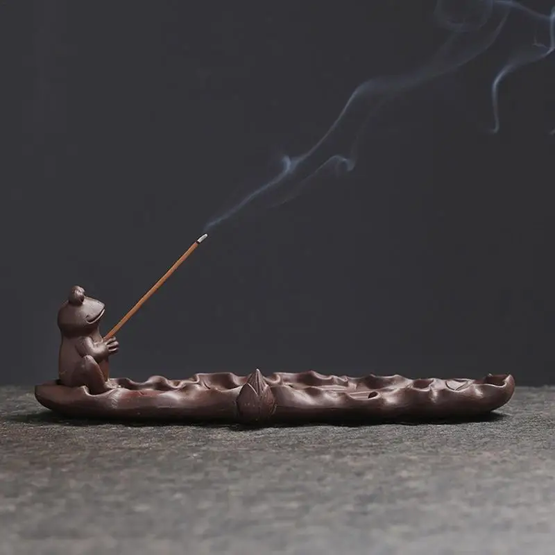 

Frog Incense Stick Holder Ceramic Incense Burner Ash Catcher Antique Frog Burner Ornaments For Counters Meditation Room