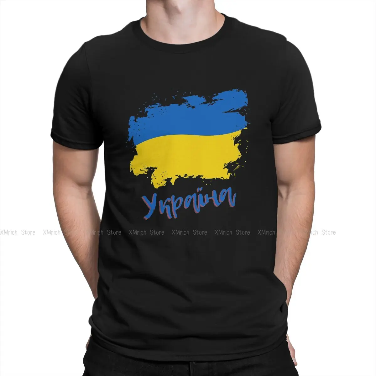 

Men Ukrainian Black T Shirt Russia and Ukraine Pure Cotton Clothing Humor Short Sleeve Round Neck Tees Original T-Shirt