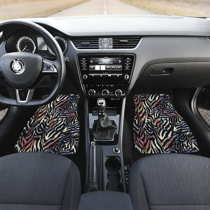 

Colorful Animal Print Abstract Art Car Floor Mats Set, Front and Back Floor Mats for Car, Car Accessories