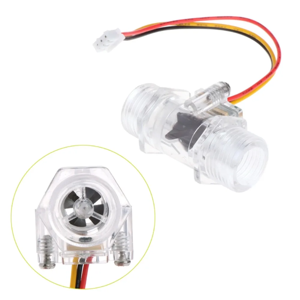 

Water Flow Sensor G1 G2 DN15 Fluid Flow Meter Water Control Transparent Enclosure Hall Flow Sensor Indicator Counter DC 5-15V