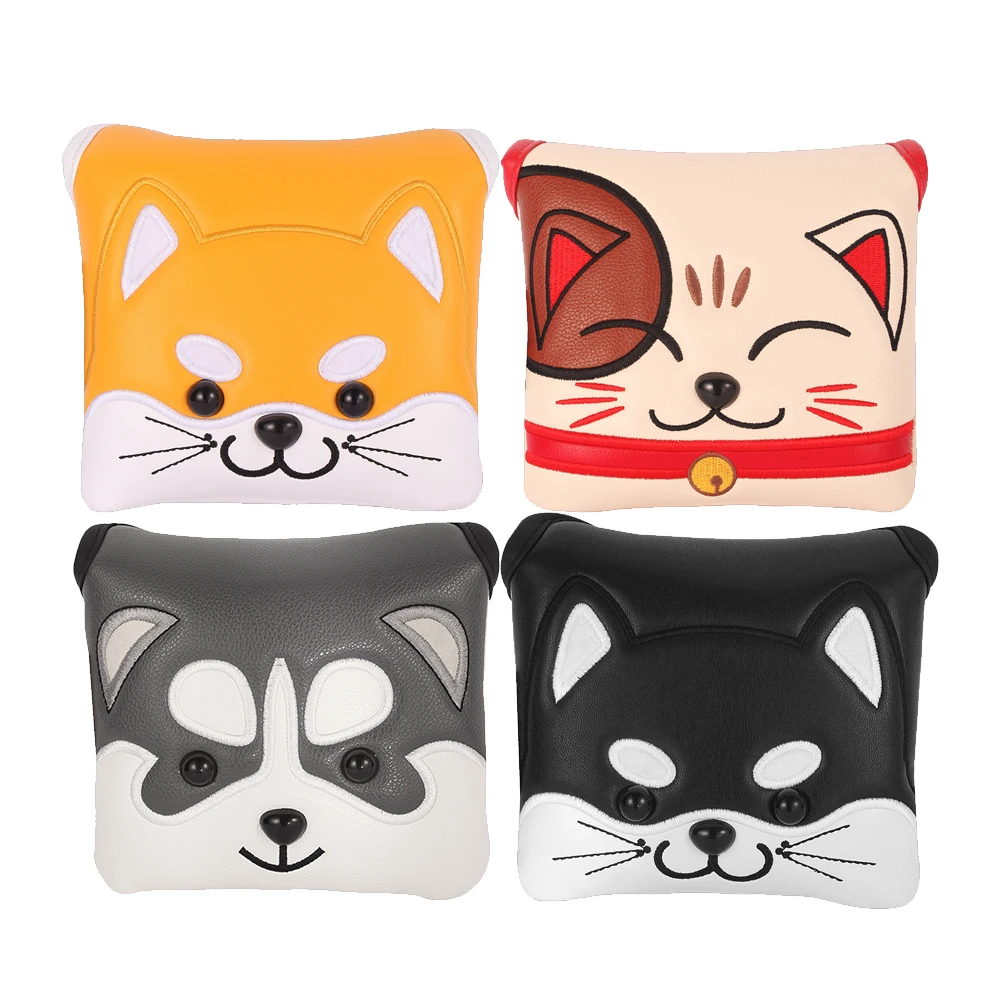 Милая собака кошка вышивка из синтетической кожи магнитная застежка клюшка для