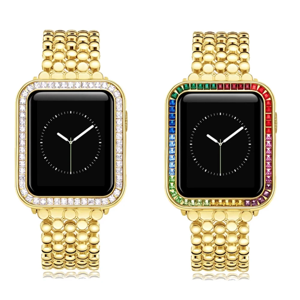 Diamond Case For Apple watch Case 41mm 45mm 44mm 40mm 42mm 38mm Bumper luxury Protector Cover For Apple Watch Serie 7 6 SE 5 4 3