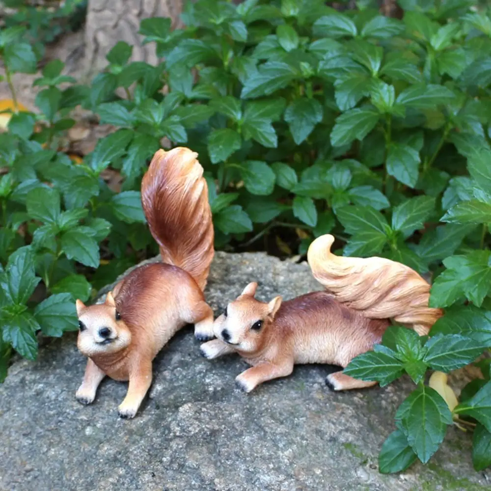 2 шт. подвесные статуи белки из смолы милые водонепроницаемые миниатюрные