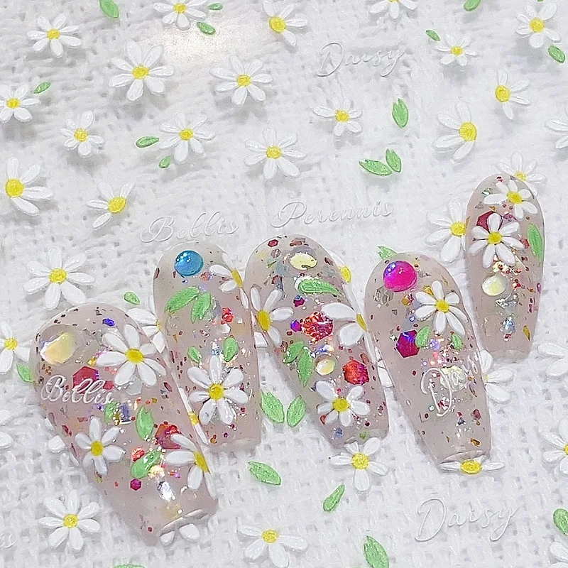 TSZS 1 шт. 3D летняя фотография вишня Маргаритка цветок украшения для ногтей