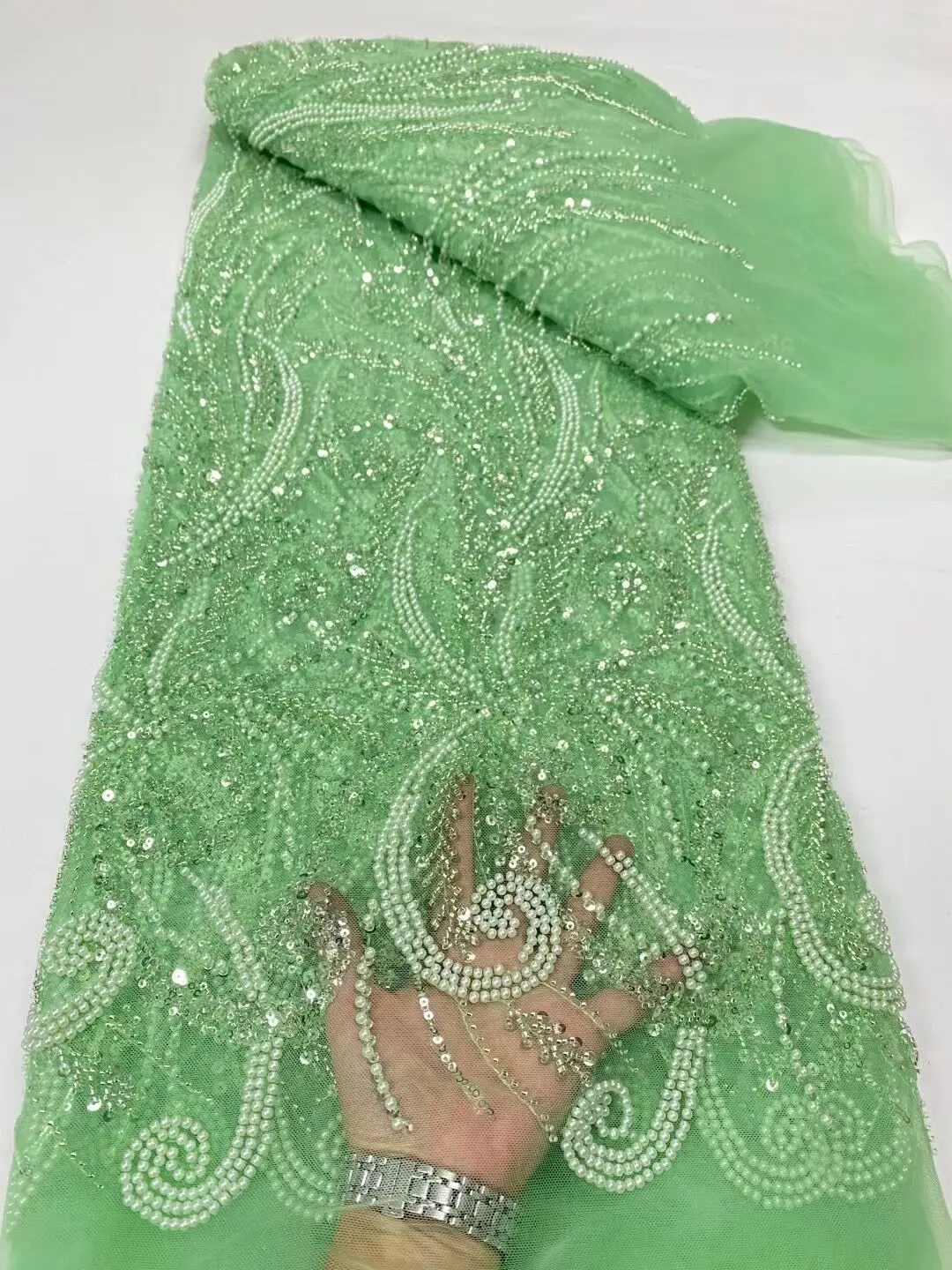 

Вышивка в нигерийском стиле для свадебной вечеринки искусственный материал во французском стиле высококачественные блестки и бусины Тюль роскошное Сетчатое кружево