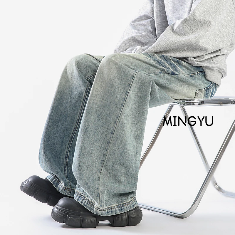 Весна-лето мешковатые широкие джинсы в американском стиле мужские повседневные