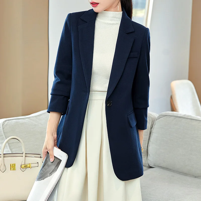 Two Piece Set Punk Pu Leather Blazer High Waist Pants Set 2021 Women Brown Motorcycle Casual Office Blazer Straight Pant Suits