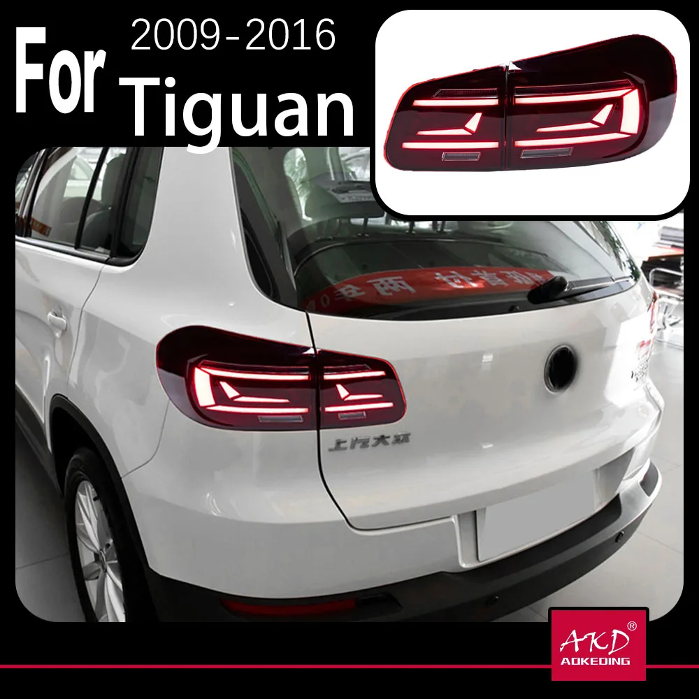 

Автомобильные задние фонари AKD для Tiguan 2009-2016, задний фонарь светильник DRL 2022, стильный ходовой сигнал, тормоз, задний хода, парковочный маяк, Facelift