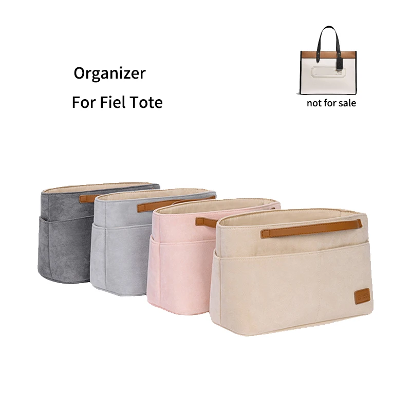 Suede Material Makeup Organizer Bag Travel Inner Purse Organizer Insert Pouch Fit Large Luxury Handbags For FIELD Tote Coa 30 ch