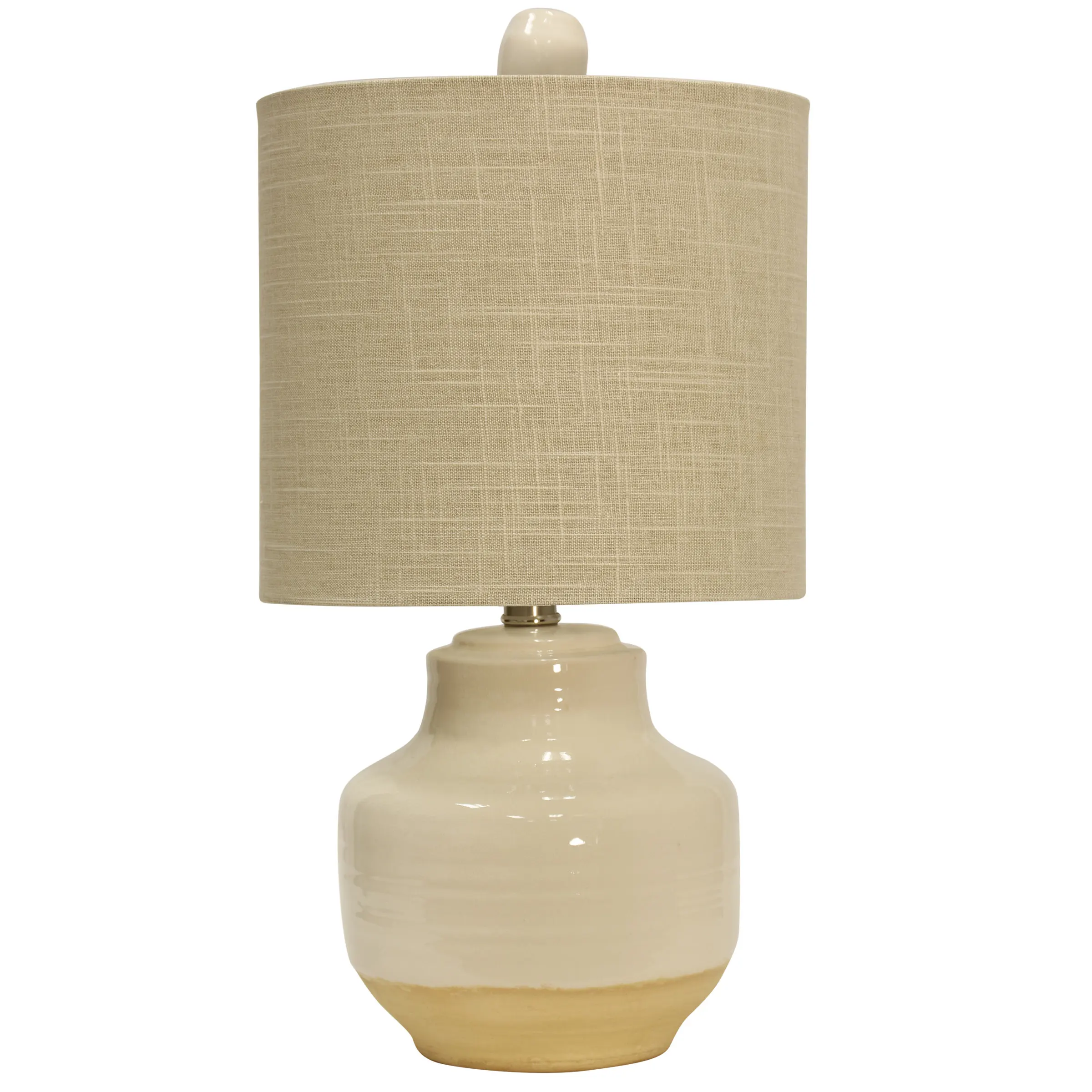 

Prova Ceramic Table Lamp - Cream Finish - Beige Hardback Fabric Shade