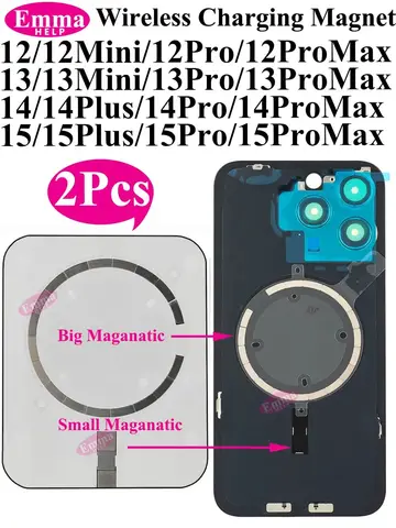 2 шт. Magsafe магнитное металлическое кольцо внутреннее для iPhone 16 15 Plus 12 13 14 Pro Max мини-замена магнита для беспроводной зарядки