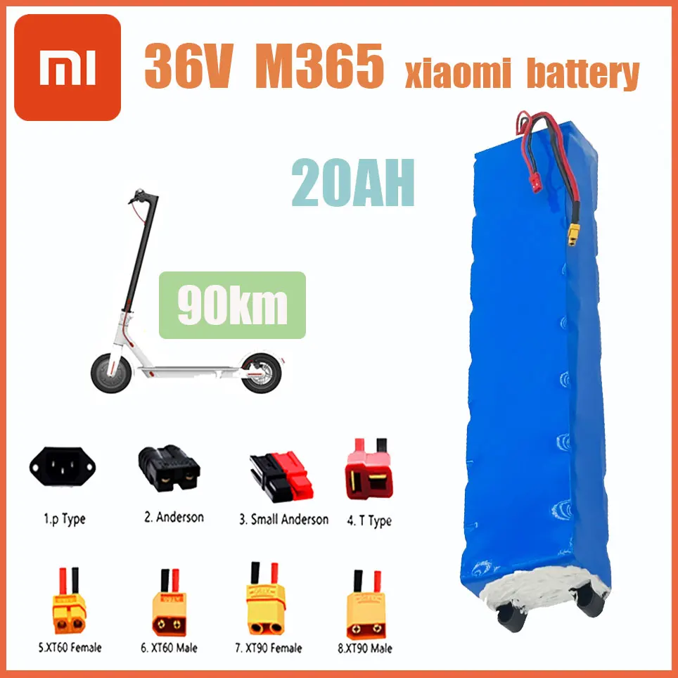 

Аккумулятор литиевый Xiaomi 36 в 20 Ач 18650 10S3P 250 Вт-500 Вт 42 в для электрического скутера M365 ebike, аккумулятор с BMS