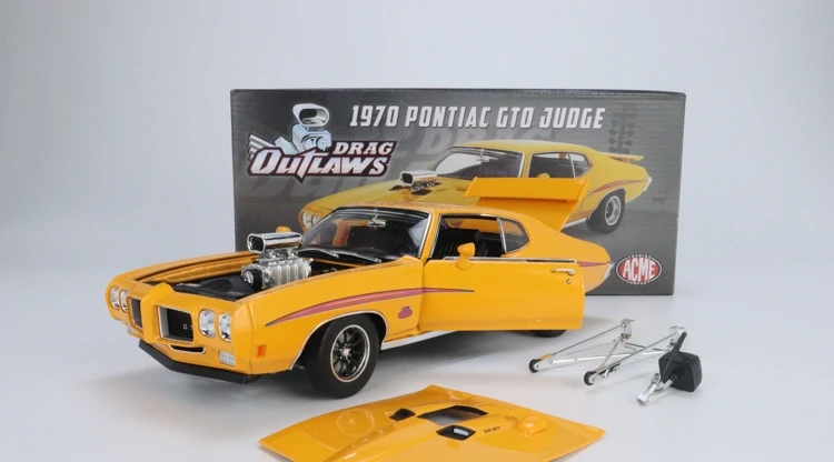 

Металлическая Полноразмерная модель ACME 1:18 для Pontiac GTO предмета судьи фрикциона Outlaw 1970, сплав, ограниченный выпуск, реальный подарок на день р...
