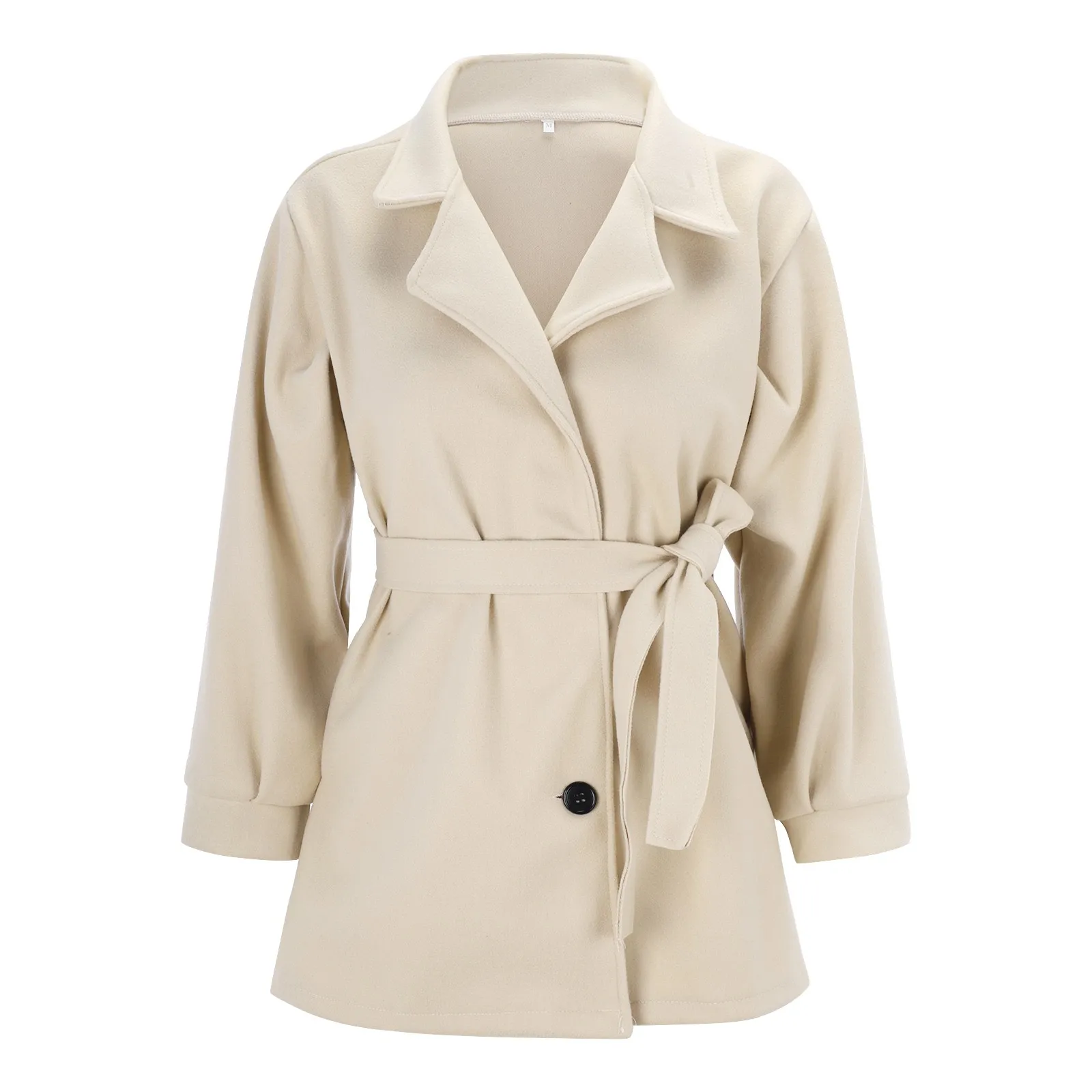 

Пальто женское Шерстяное однотонное, плотное пальто с длинным рукавом и капюшоном, подходит для осени и зимы