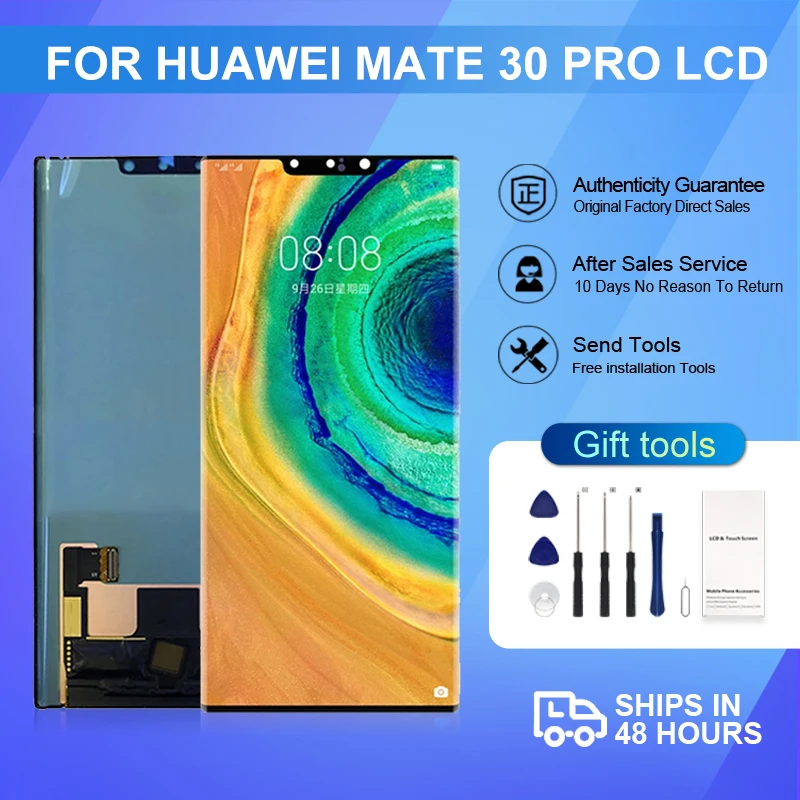 

1Pcs 6.53 Inch Lcd For Huawei Mate 30 Pro Display Touch Screen Digitizer LIO-L09 L29 AL00 TL00 Assembly Free Shipping With Tools