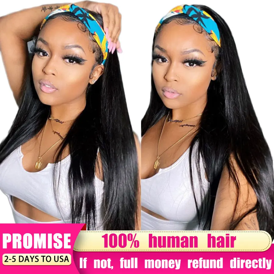 

30 Inch Straight Headband Wig Human Hair Glueless Human Hair Wigs For Black Women Affordable Remy Headband Wig Beginner Friendly