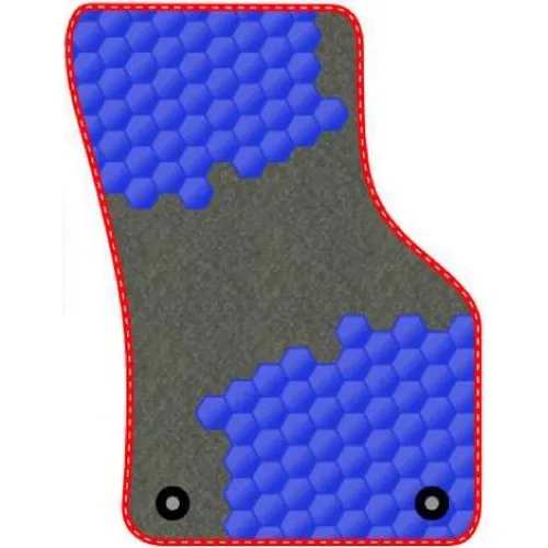 Коврик для хэтчбека Honda Civic 2003-2005 -5 серый коврик с синим узором и красными краями