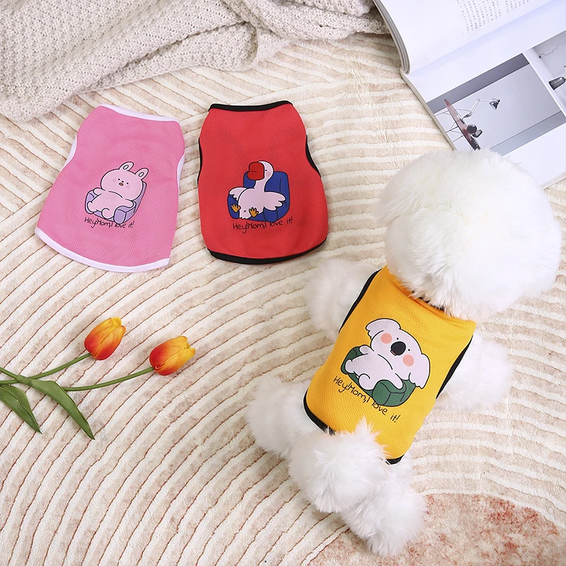 

Animal Printing Pet Vest Small Dog Clothing Cat Clothes Cartoon Puppy Pet Cat Shirt Thin Breathable Sleeveless Dogs Costume