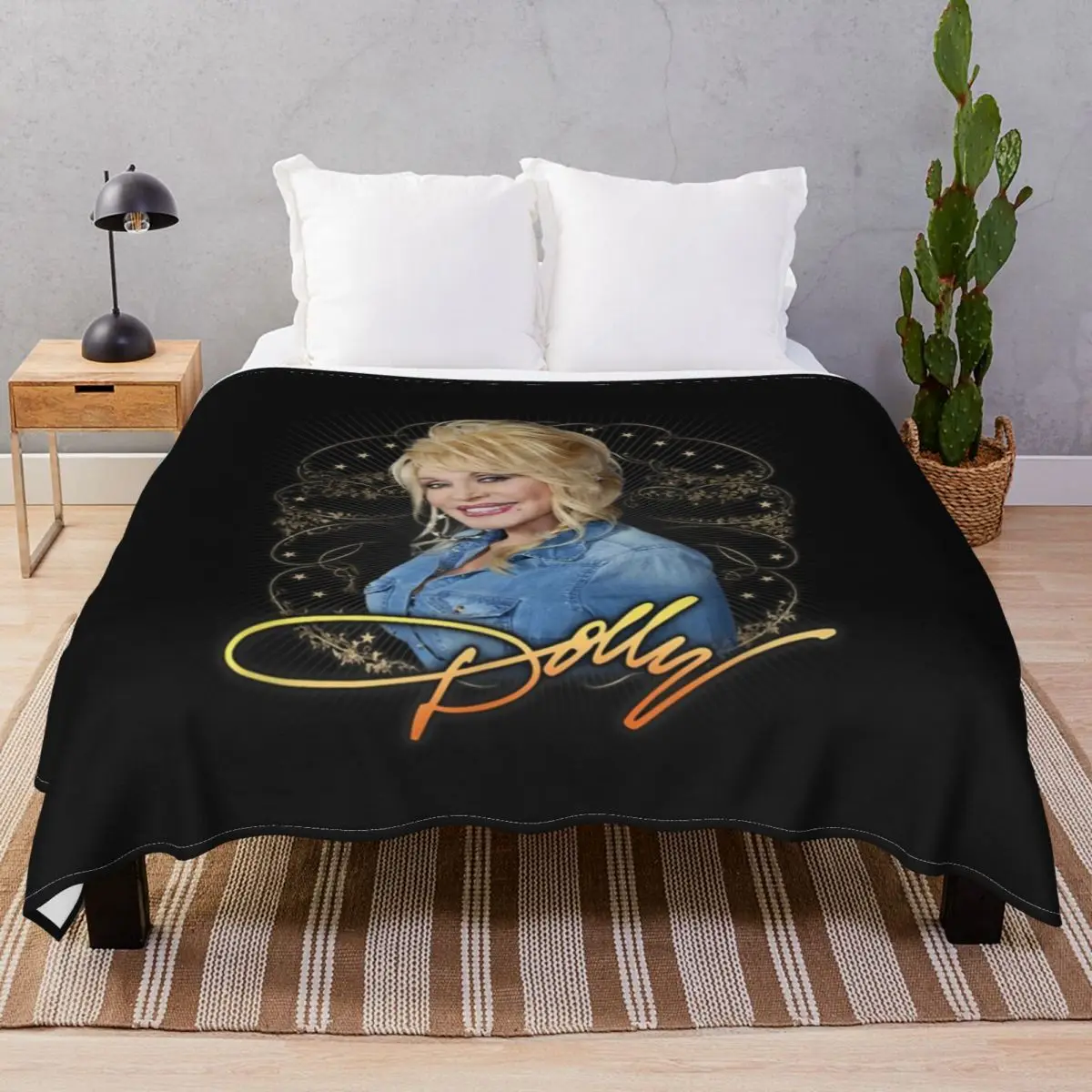 Dolly Parton Vintage Relaxed Fit Blanket Fleece Summer Fluffy Throw Blankets for Bed Sofa Camp Office