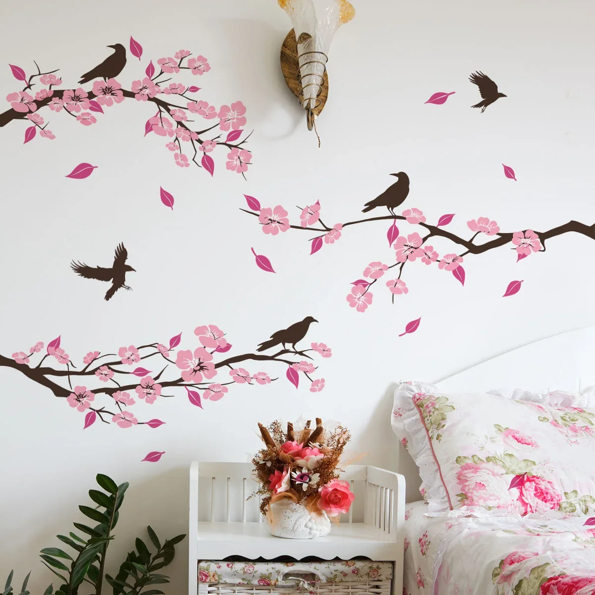 Романтические виниловые обои с искусственным рисунком розового персикового