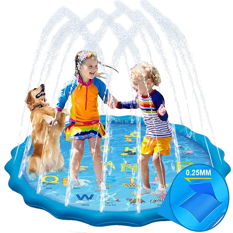 

1.7M Children Pet Spray Water Cushion Play Water Mat Summer Beach Inflatable Water Spray Pad Pool Mat Lawn Kids Toys Games Fun