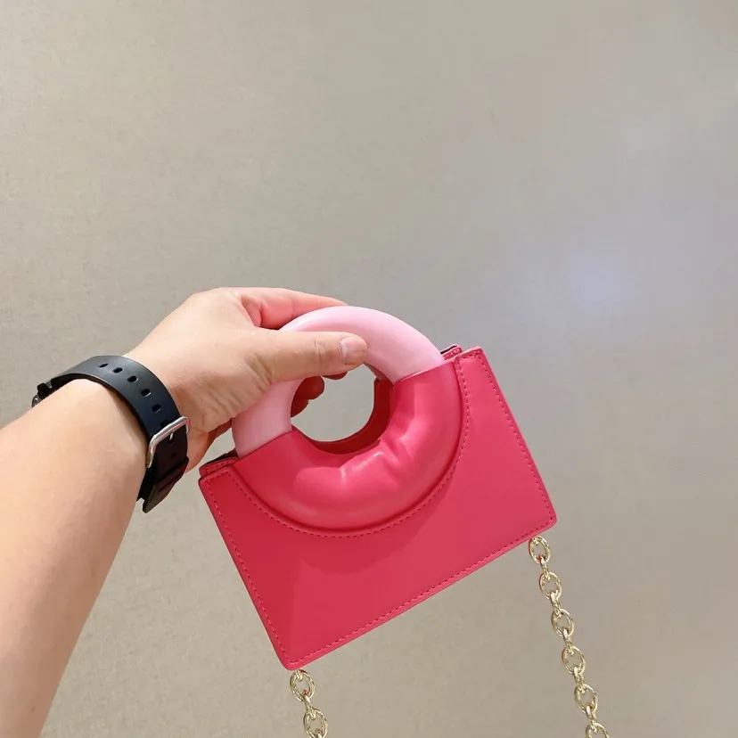 

Fashion Round Handle Women's Handbags Designer Square Padding Shoulder Bag Mini Chains Crossbody Bags for Women 2022 Clutch Tote