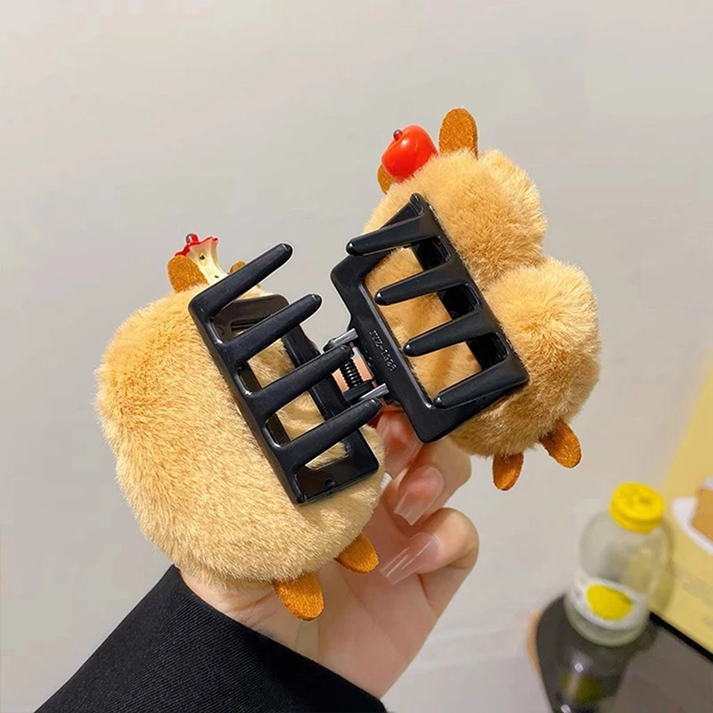 Семена арахиса и дыни двусторонняя милая капибара плюшевые когти для волос