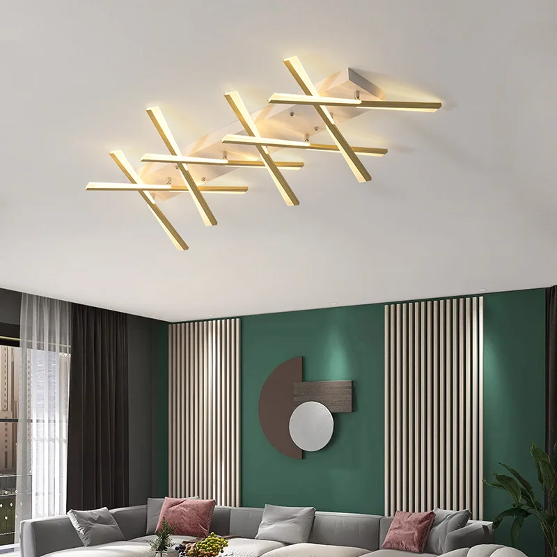 

Chandelier Moderno Living Room Soffitto Atmospheric Household Bedroom Luminarias Lustres Rectangular Ceiling Lamp Pendant Lights