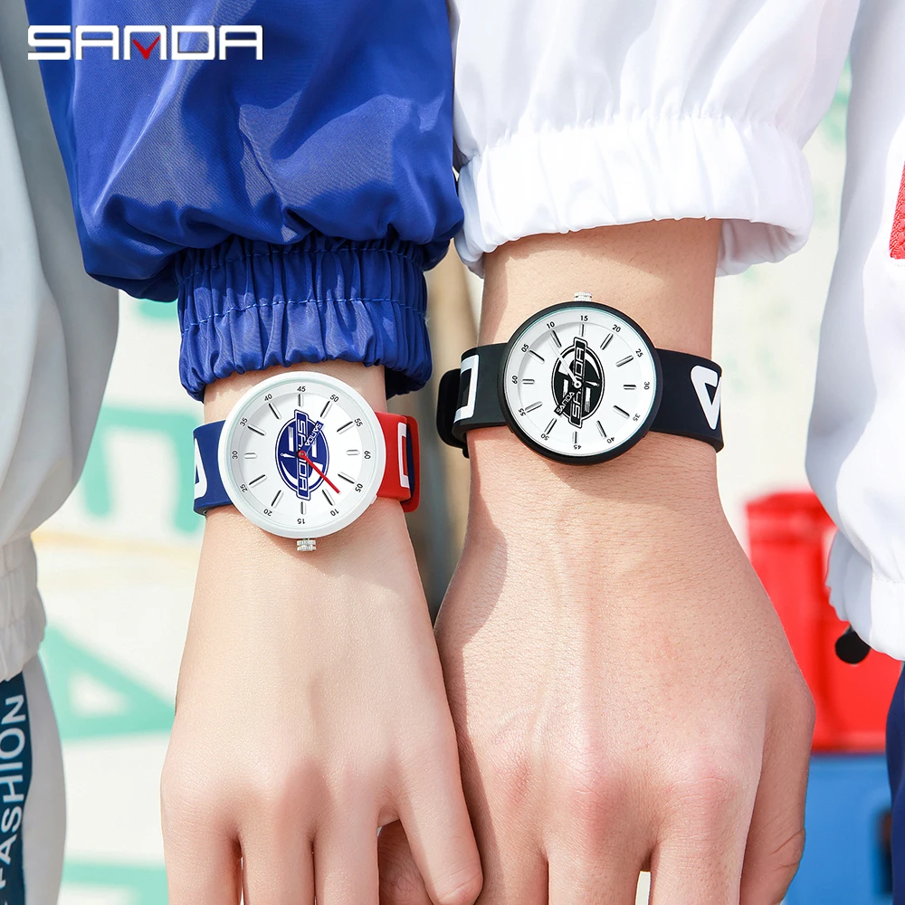 

Ultra Thin Silicone Watch Strap Quartz Watches for Men Sanda Watch for Girls Stylish Women Simple Wristwatches Waterproof Clock