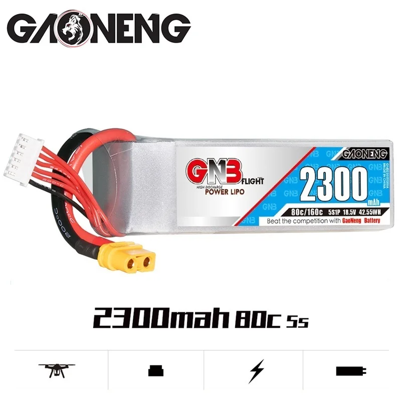 1 шт. GNB 5S1P 80C 2300 мАч 18 5 в Макс c литий-полимерный аккумулятор EC5 XT60 T штекер для FPV