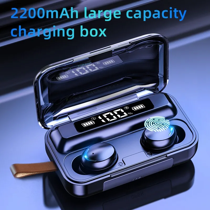 

New F9-5 TWS Bluetooth 5.0 Earphones 2200mAh Charging Box Wireless 9D Stereo Sports Waterproof Earbuds Headsets With Microphone