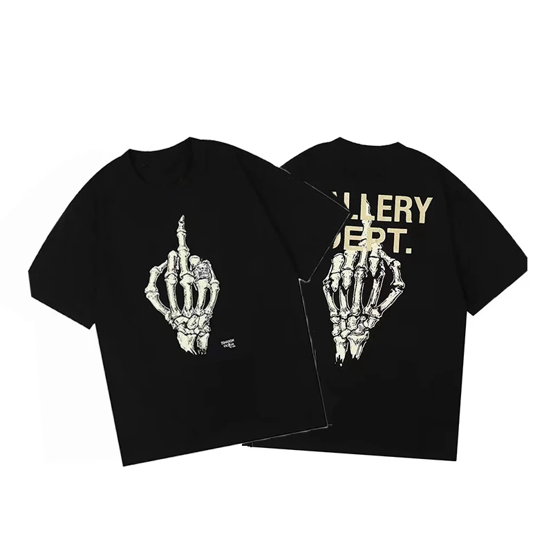 

Футболка мужская/женская хлопковая, брендовая тенниска с графическим принтом и надписью на палец, модная уличная одежда, лето