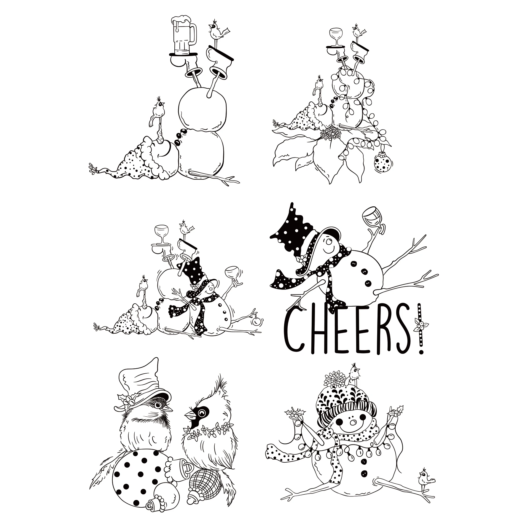 Прозрачный силиконовый штамп и с изображением снеговика