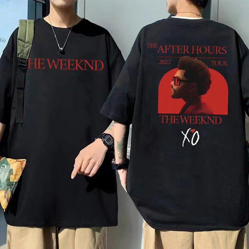 

The After Hours 2022 Tour The Weeknd Print Tshirt Male Hip Hop Crewneck Tees Men's Loose T-shirts Men Women Summer Short Sleeve