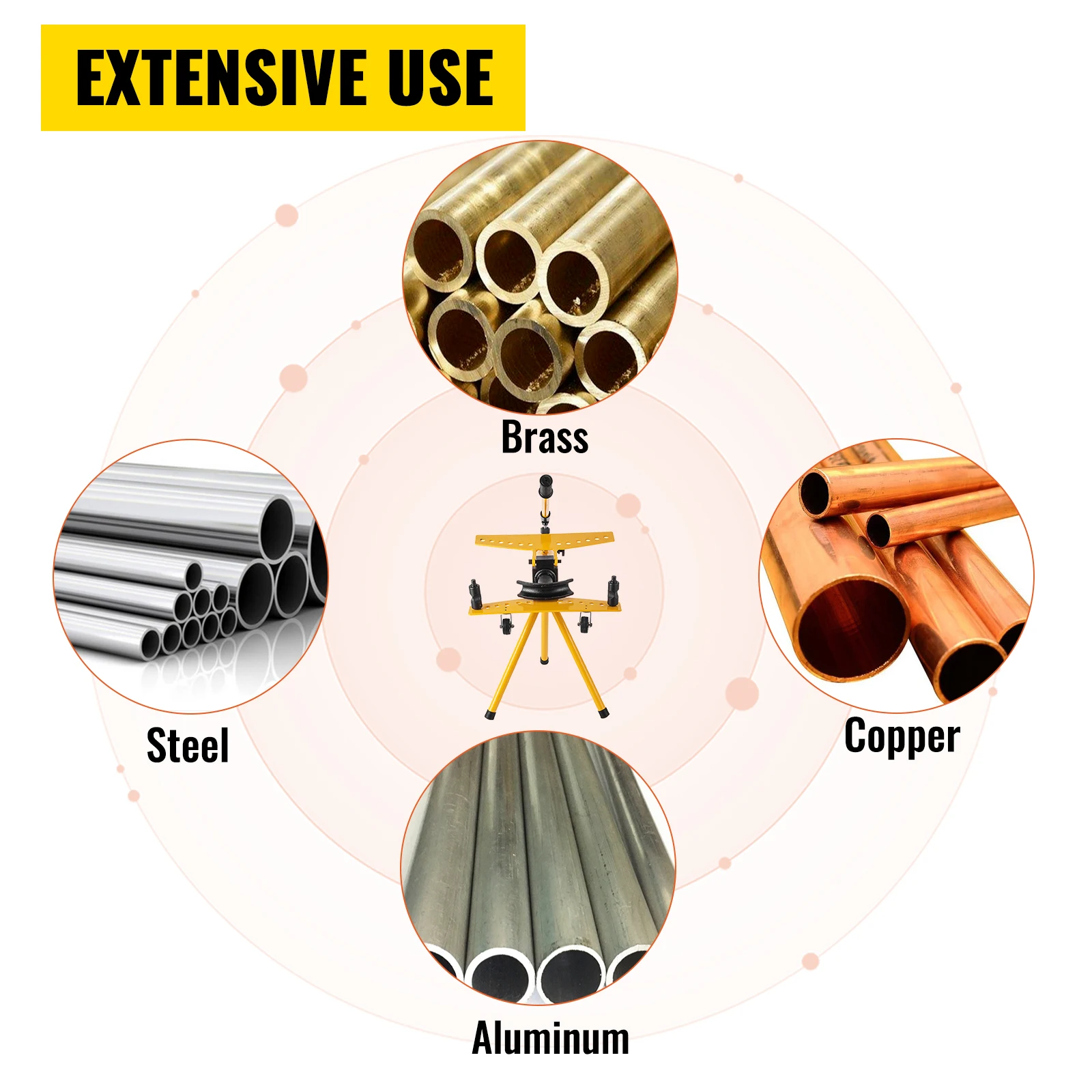 _ Встроенный ручной гидравлический трубогиб диаметром 13-34 мм с 6 насадками 10 тонн