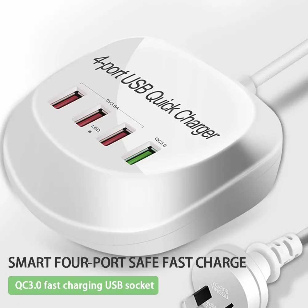

Multi-Function PD 20W QC3.0 Quick Charging 4 Ports USB Charger Type-C Smart Desktop Charging Adapter for Smartphones Tablets