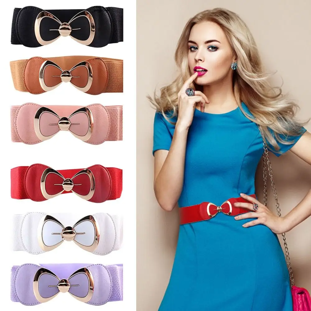 

Elegant Sweater Decorative Women Accessories Clothing Supplies Elastic Buckle Wide Waist Belt Waistband Dress Strap